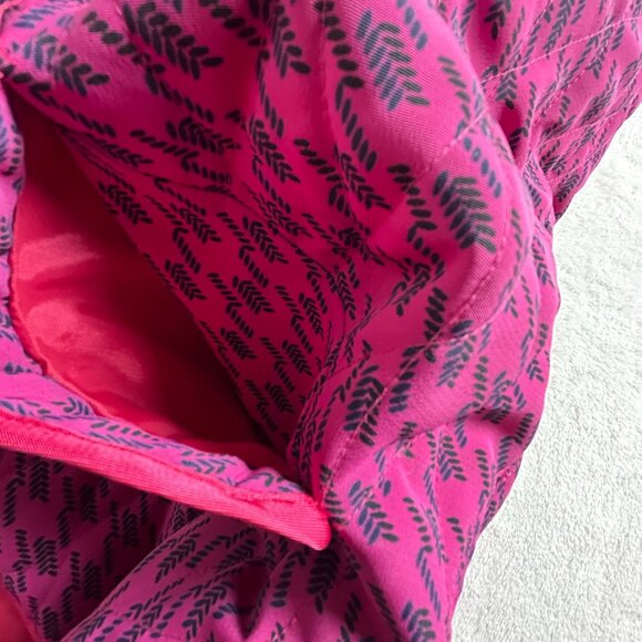 Vintage Womens Pink Black Houndstooth Quilted Vest With Pockets Size 13 Packable - Picture 7 of 7